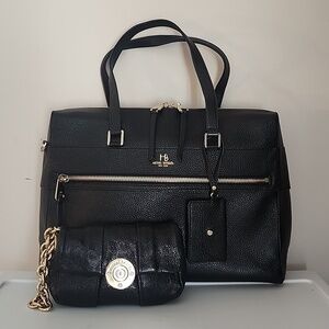 Henri Bendel Messenger/Computer Bag w/HB Wristlet